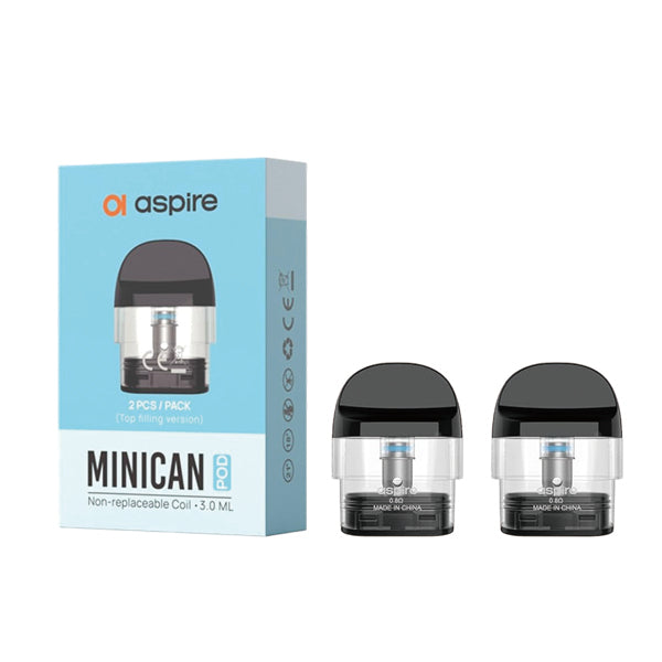 Aspire Minican 4 專用空倉每盒內含兩顆 0.8Ω 空倉,3ml 儲油量