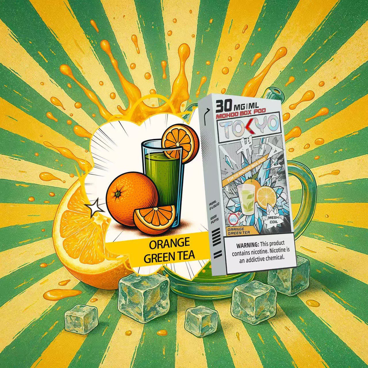 東京魔盒電子煙－極冰系列煙彈 柳橙綠茶